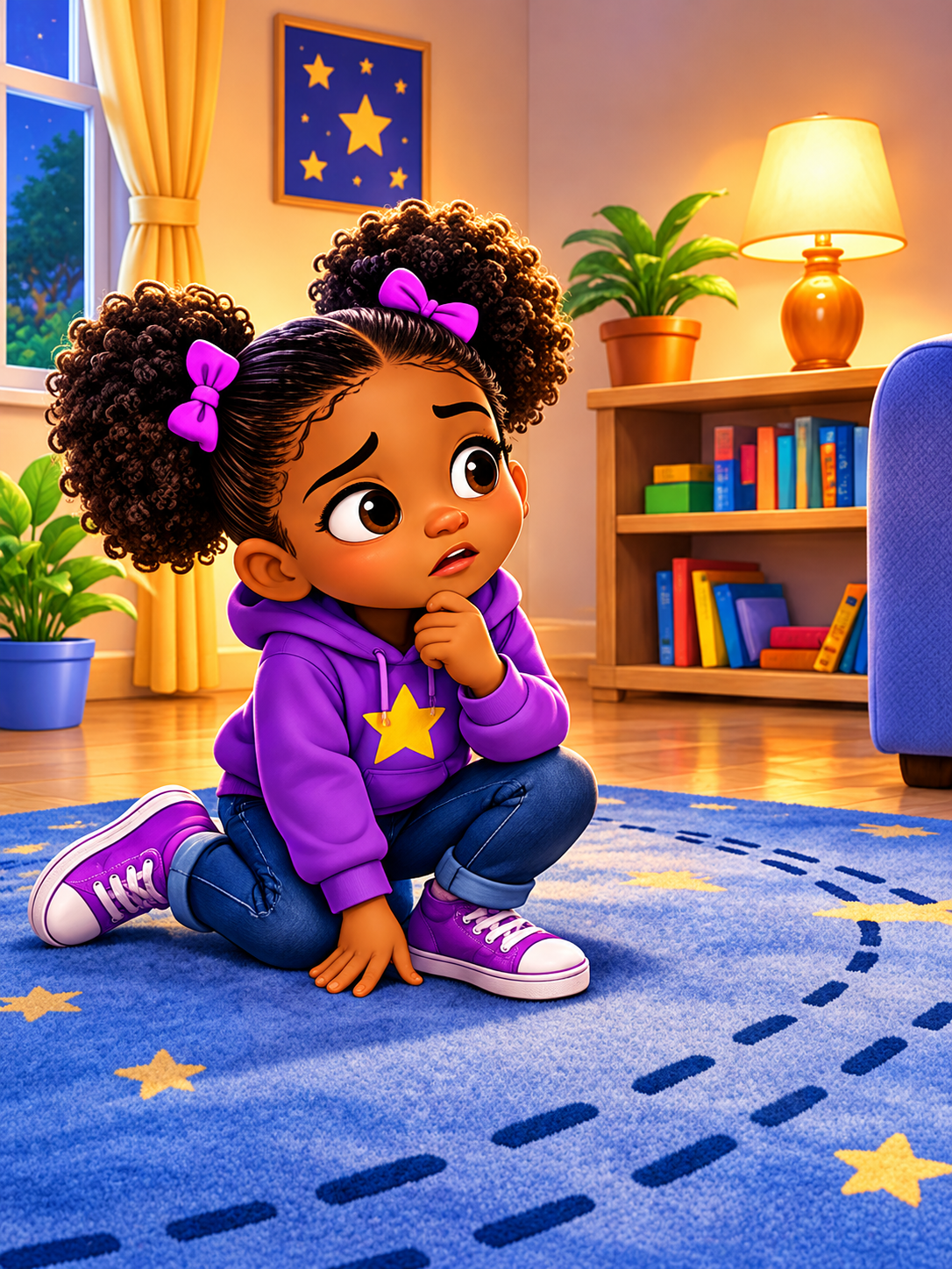 Maya discovers wheel tracks in her tidy playroom, but Zip is nowhere to be seen.